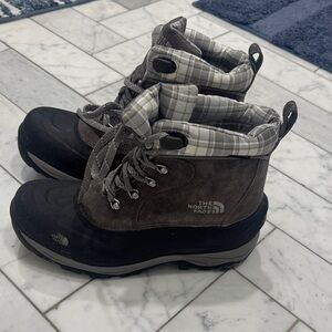 The North Face Gray and Black Winter Boots